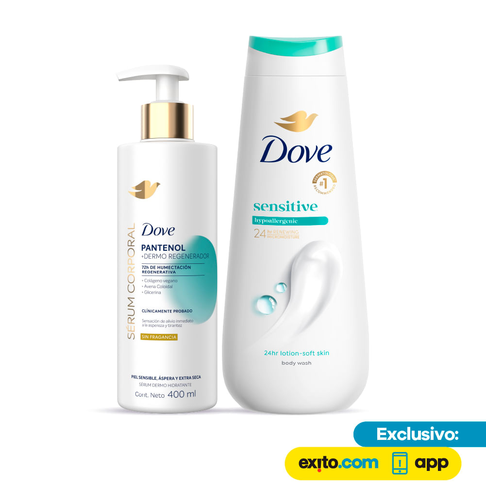 Jabon Liquido Piel Sensible con Crema Corporal con Serum Pantenol img #1